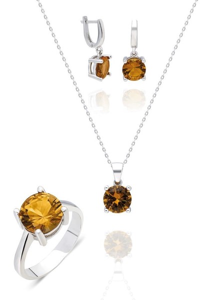 Zultanit Taşlı Renk Değiştiren Kadın 925 Ayar Gümüş Set Takım SET-347