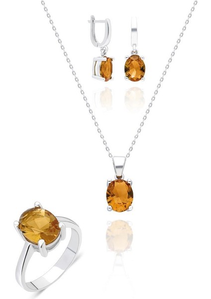 Renk Değiştiren Zultanit Taşlı Kadın Gümüş Set 925 Ayar Takım SET-353