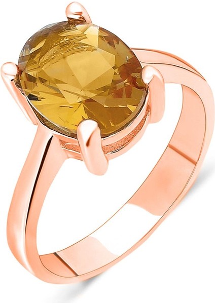 Zultanit Oval Taşlı Kadın Renk Değiştiren Rose Gümüş Yüzük YZK-260