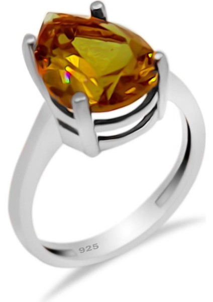 Damla Model Renk Değiştiren Zultanit Taşlı Gümüş Yüzük 925 Ayar YZK-262