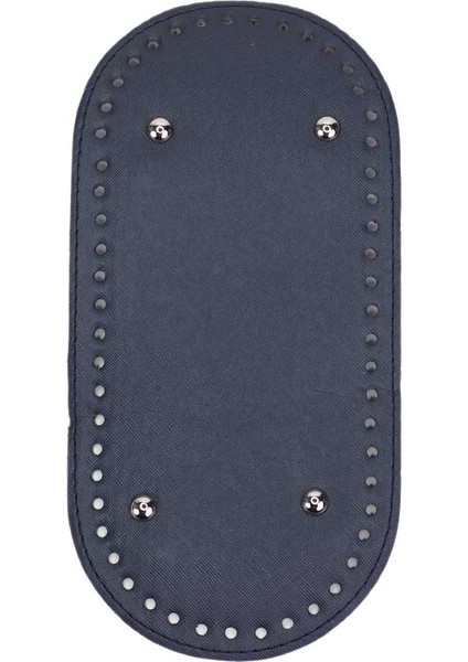 Oval Suni Deri Çanta Tabanı 25X12 - Lacivert