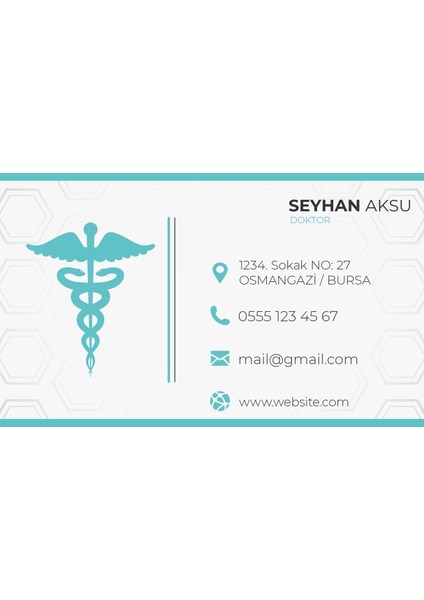 Kişiye Özel Doktor Tasarımlı Bitmeyen Kartvizit - Model 4