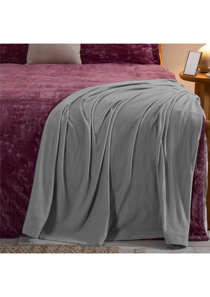 Lillia Tek Kişilik Pike 160 x 220 cm Koyu Gri