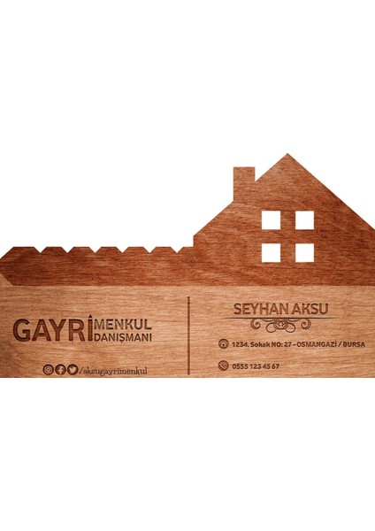 Kişiye Özel Gayrimenkul Danışmanı Tasarımlı Bitmeyen Kartvizit - Model 1