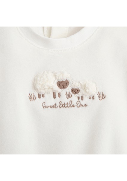 Wool Lamb Fırfırlı Sweat Vanilya modelleri