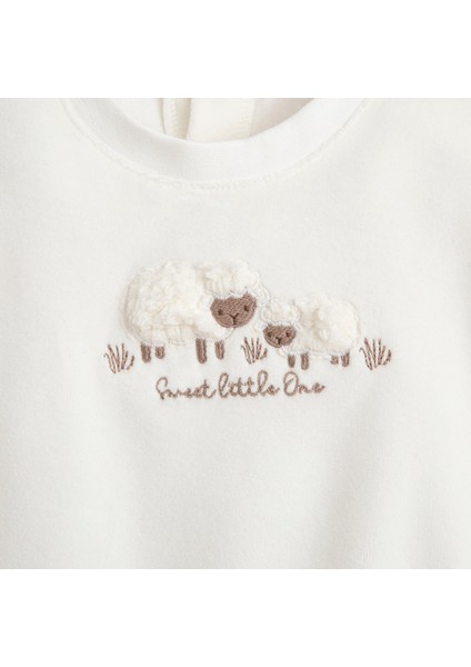 Wool Lamb Fırfırlı Sweat Vanilya