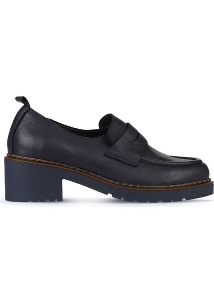 Lacivert Deri Kadın Loafer 01WZ4404