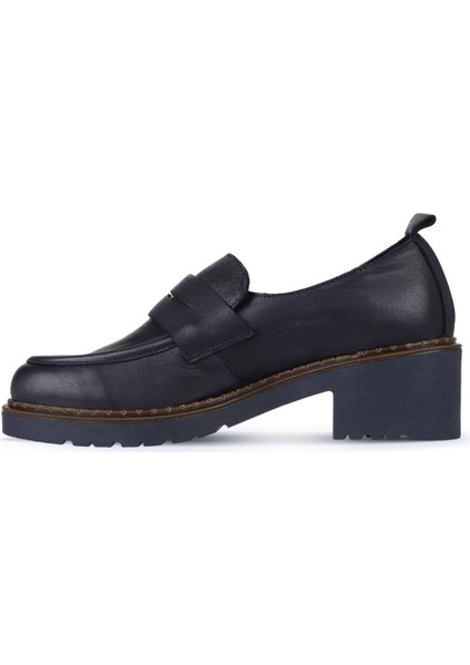 Lacivert Deri Kadın Loafer 01WZ4404