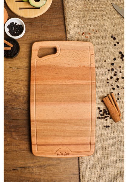 Ahşap Kesme Tahtası - Ahşap Sunum Tahtası - Ahşap Servis Tahtası - Anneler Günü Hediyesi 34X19 cm