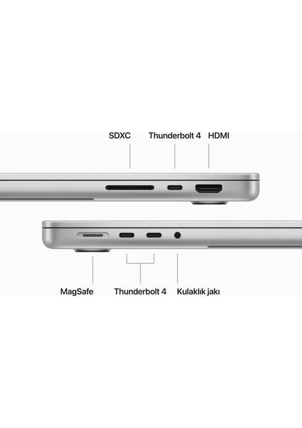 MacBook Pro M3 Pro 18GB 512GB SSD macOS 14" Taşınabilir Bilgisayar Gümüş MRX63TU/A