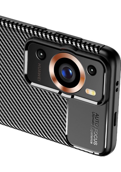 Huawei P60 Pro Uyumlu Deep Dizayn Auto Focus Tasarımlı Karbon Dizayn Kılıf