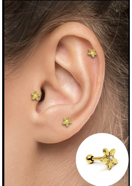 By Dilek Çetin Acessorry Çelik Kıkırdak Helix Tragus Piercing (Adet)
