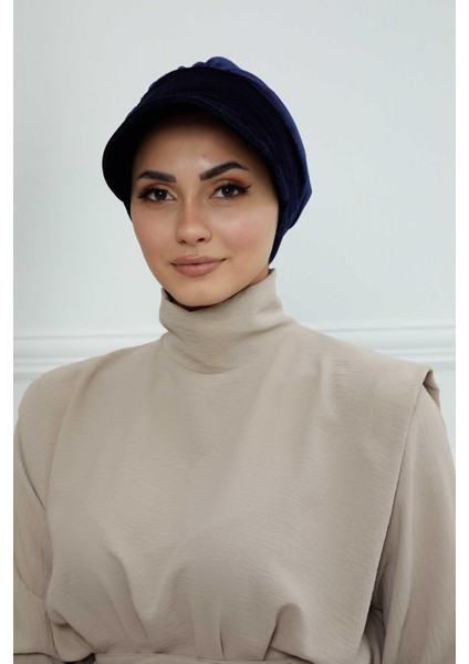 Siperlikli Kadife Şapka Bone,B-73K