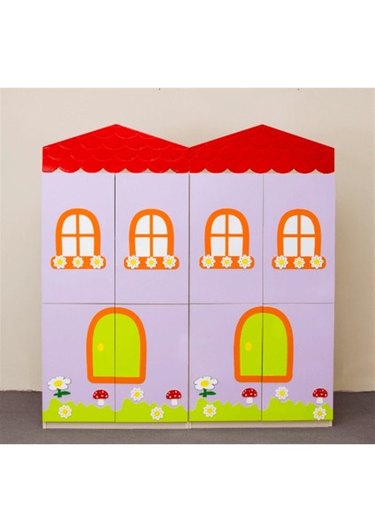 Ahşap Çatılı Iki Katlı Ev Figürlü Vestiyer