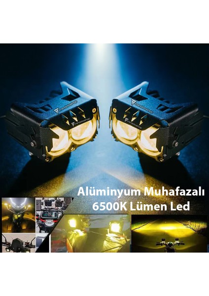 Binocus Çift Renkli Universal Off Road Sis Farı Mini Spot Lens LED Far modelleri