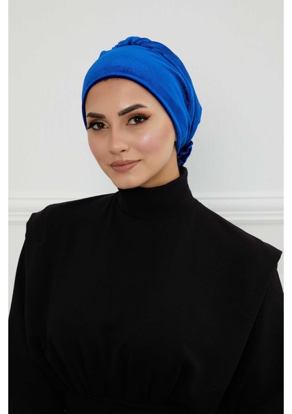 Gül Detaylı Kadife Bone,B-53K