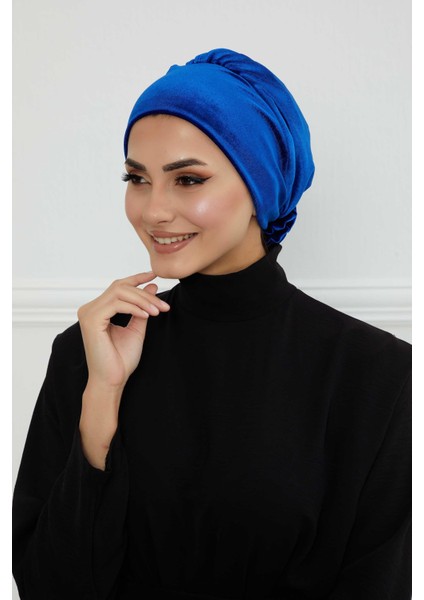 Gül Detaylı Kadife Bone,B-53K