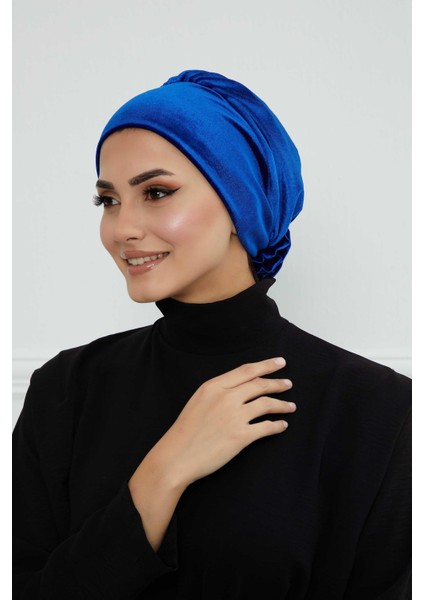 Gül Detaylı Kadife Bone,B-53K