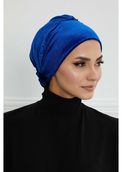 Gül Detaylı Kadife Bone,B-53K