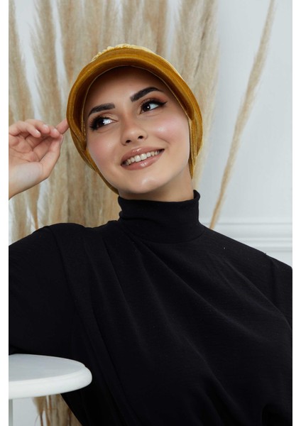 Siperlikli Kadife Şapka Bone,B-73K