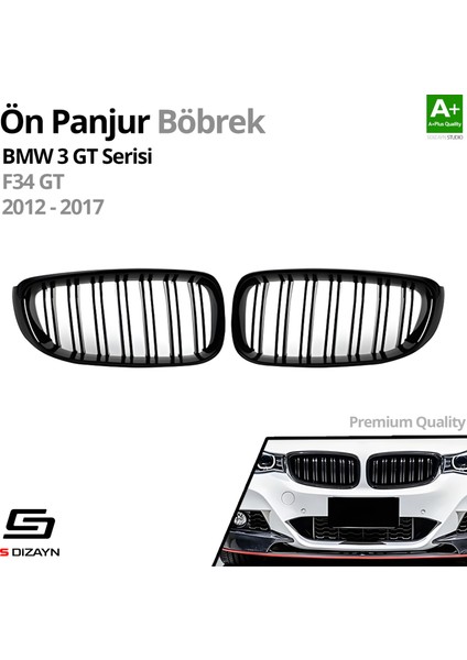 Bmw 3 Serisi Gt F34 Gt Ön Panjur Böbrek Parlak Siyah Piano Black M3 Model 2012-2017