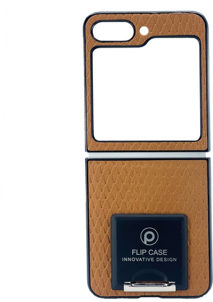 Samsung Z Flip 5 Uyumlu Suni Deri Arka Koruma Kılıf