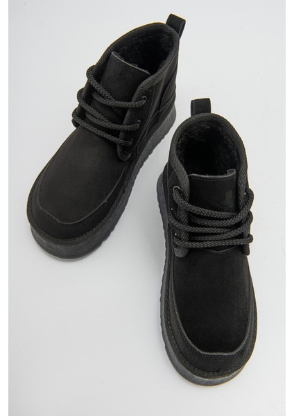 OVELA Siyah Kalın Taban Bağcıklı Kadın Spor Bot fiyatları