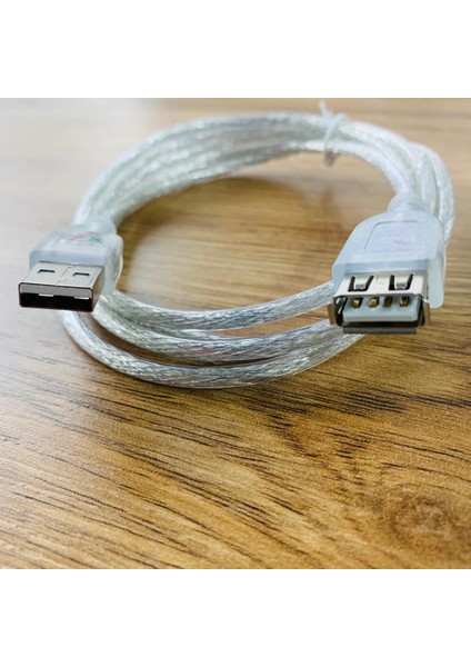 Ata Elektronik 10 metre Şeffaf Kaliteli USB UZATMA Kablosu ERKEK - DİŞİ birleştirme Yüksek Hız Usb Uzatma Kablosu Uzatıcı Ara Kablosu Dişi Erkek Gerçek Usb 2.0