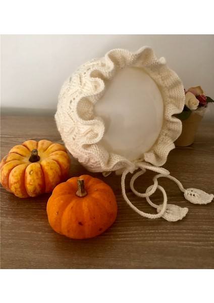 El Örgüsü Beyaz Kız Bebek Çocuk Bere