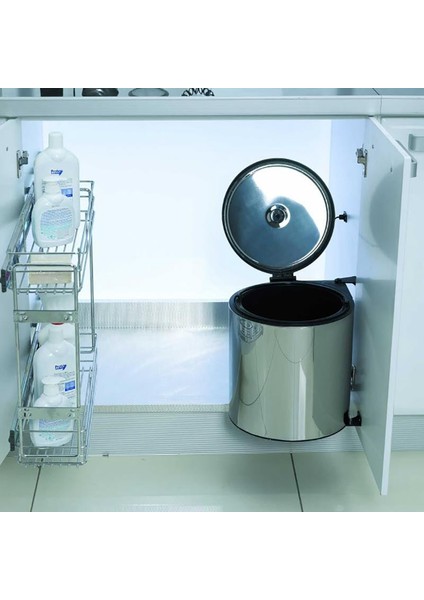 Mutfak Tezgah Altı Krom Çöp Kovası