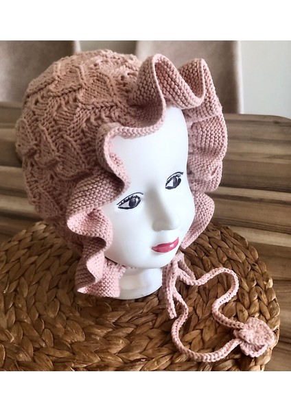El Örgüsü Kız Çocuk Pembe Bere modelleri