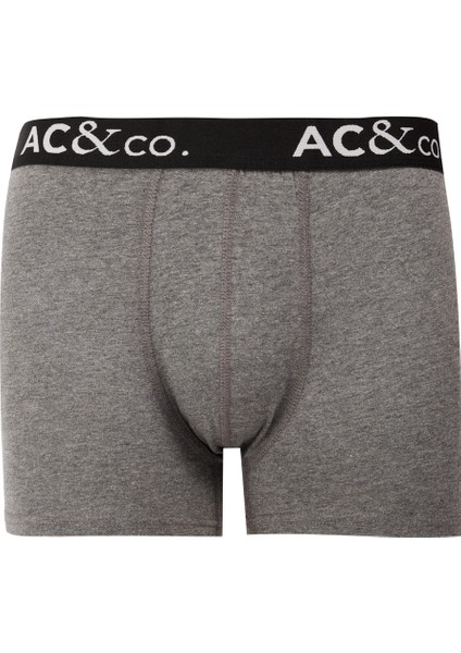 AC&Co / Altınyıldız Classics Erkek Siyah-Antrasit Pamuklu Esnek 3'lü Boxer Paketi