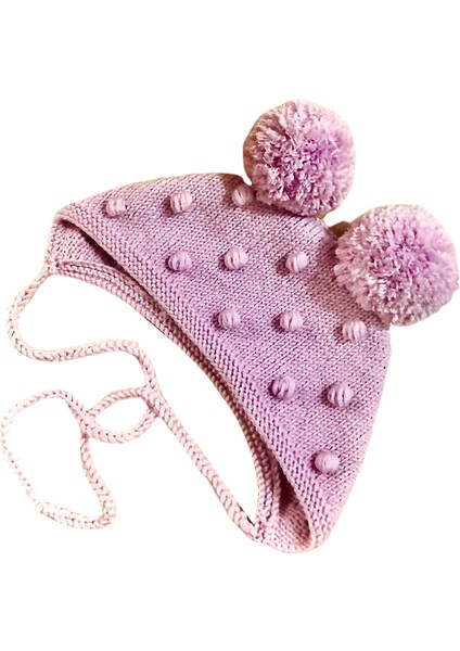 El Örgüsü Kız Çocuk Ponponlu Bere modelleri