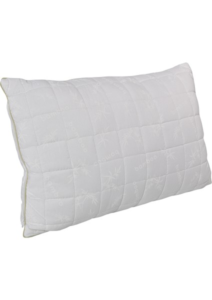 Kapitoneli Bamboo Kumaş Klasik Yastık 70X40X13 cm Yeşil Biye