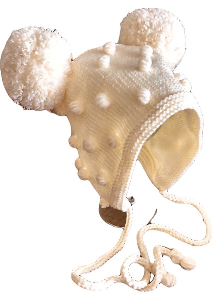 El Örgüsü Kız Çocuk Ponponlu Bere