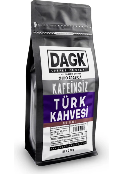 Kafeinsiz Türk Kahvesi 200 gr