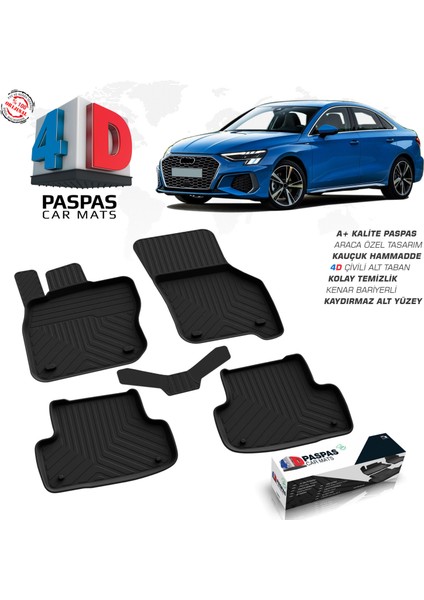 Audi A3 4D Havuzlu Paspas 2020-2024 A+ Kalite