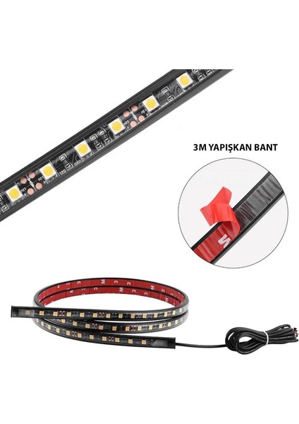 Pick Up Kamyon Dekorasyon Için Kumandalı Rgb Işık Şerit 2X150CM 12V