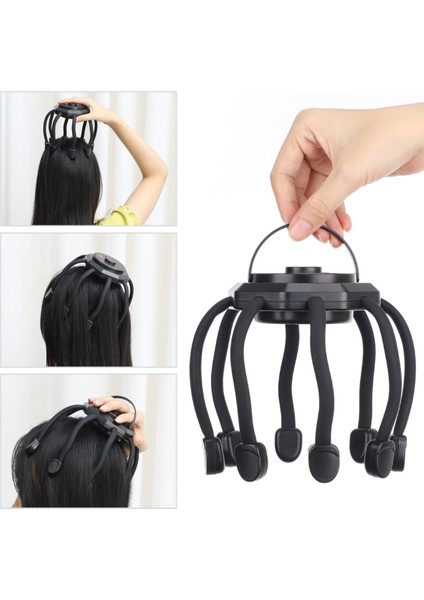 Elektrikli Şarjlı Ahtapot Terapötik Baş Ekllem Masaj Aleti Kafa Masajı