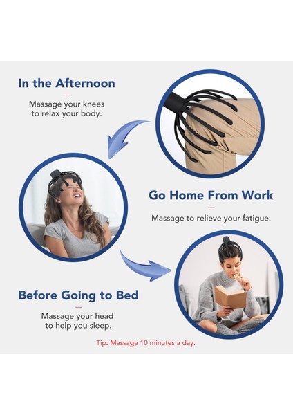 Elektrikli Şarjlı Ahtapot Terapötik Baş Ekllem Masaj Aleti Kafa Masajı fırsatları