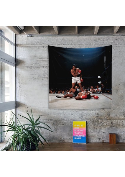 Muhammed Ali And Sonny Liston Usa 1965 Duvar Örtüsü - 135 cm x 135 cm