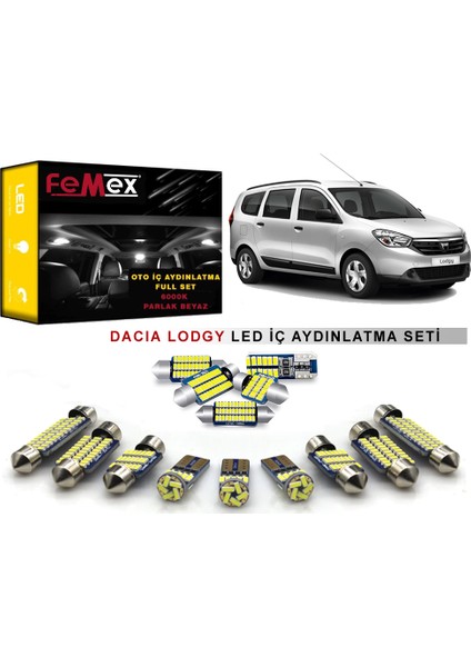 Dacia Lodgy LED Iç Aydınlatma Ampul Seti Femex Parlak Beyaz