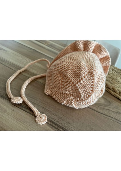 El Örgüsü Kız Çocuk Pembe Bere