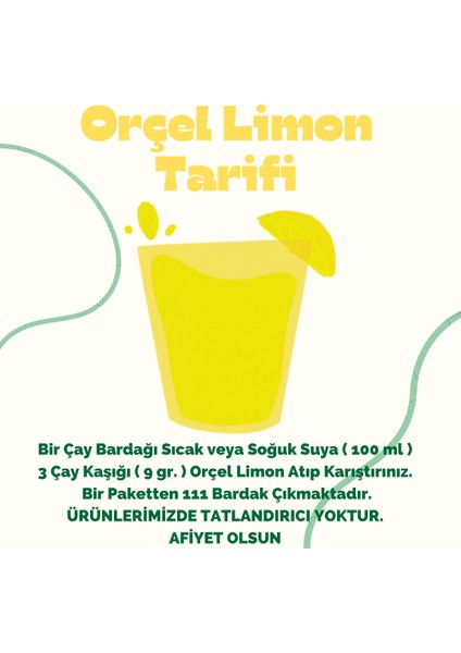 Limon Aromalı İçecek Tozu Oralet 1 kg