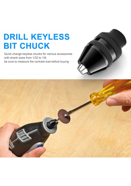 Matkap Chuck, 1/32 Ila 1/8 Yedek 4486 Matkap Anahtarsız Uç Ayna Mili Döner Aracı Hızlı Değişim Adaptör Kiti (Yurt Dışından) indirimleri