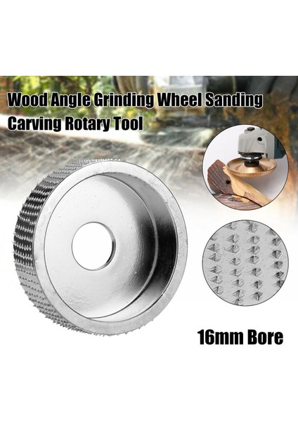 16MM 5/8 Inç Delik Ahşap Şekillendirme Diski Oyma Aracı Tungsten Karbür Tekerlek Açılı Taşlama Gümüş (Yurt Dışından)