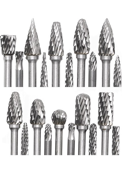 Caide Çapak Seti 20 Adet 1/8 Inç Shank Kalıp Kesme Çapakları Ahşap Oyma Aksesuarları (Yurt Dışından)