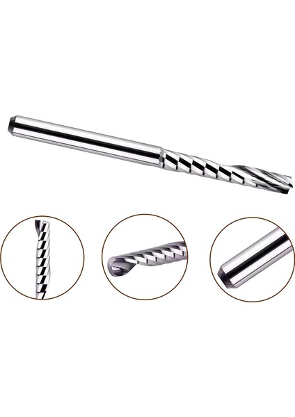 5 Adet O Flüt Tek Flüt Uçlu Freze Seti Katı Caide Spiral Freze Uçları 1/8 Inç Saplı (Yurt Dışından)