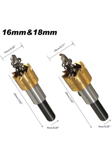 Adet 16-30MM Yüksek Hız Çelik Matkap Seti Sondaj Silindirik Testere Için Meche Kesici - Altın (Yurt Dışından)