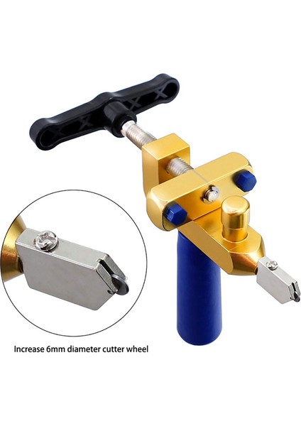 Seramik Karo Cam Kesme Tek Parça Kesici Taşınabilir Çok Fonksiyonlu Alet 2-In-1 Çok Fonksiyonlu El Aleti (Yurt Dışından)